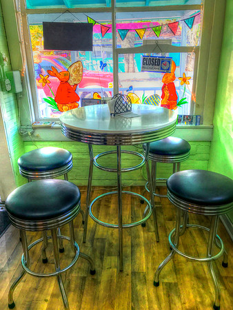 Green stools